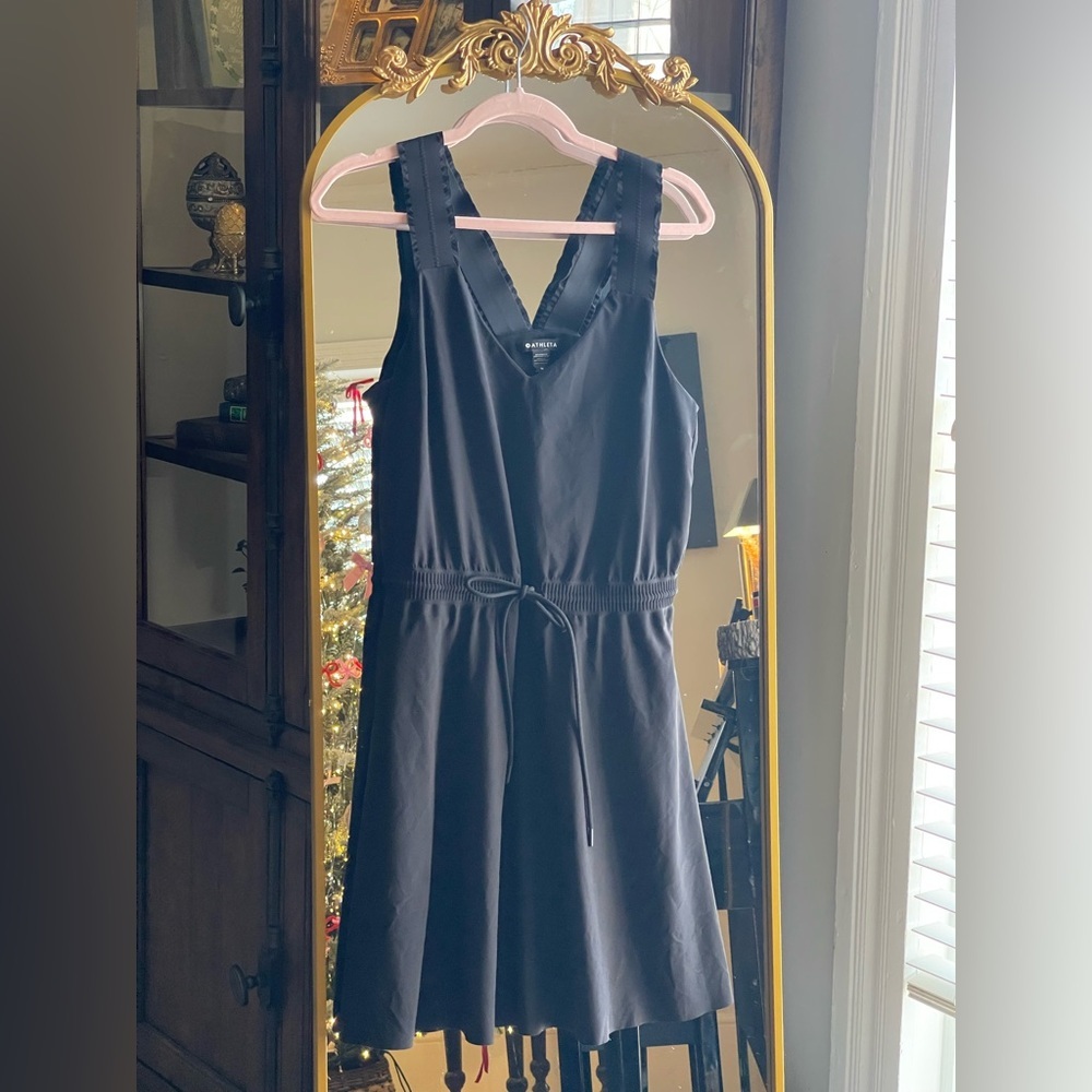 Athleta Savannah Black Strap Mini Dress